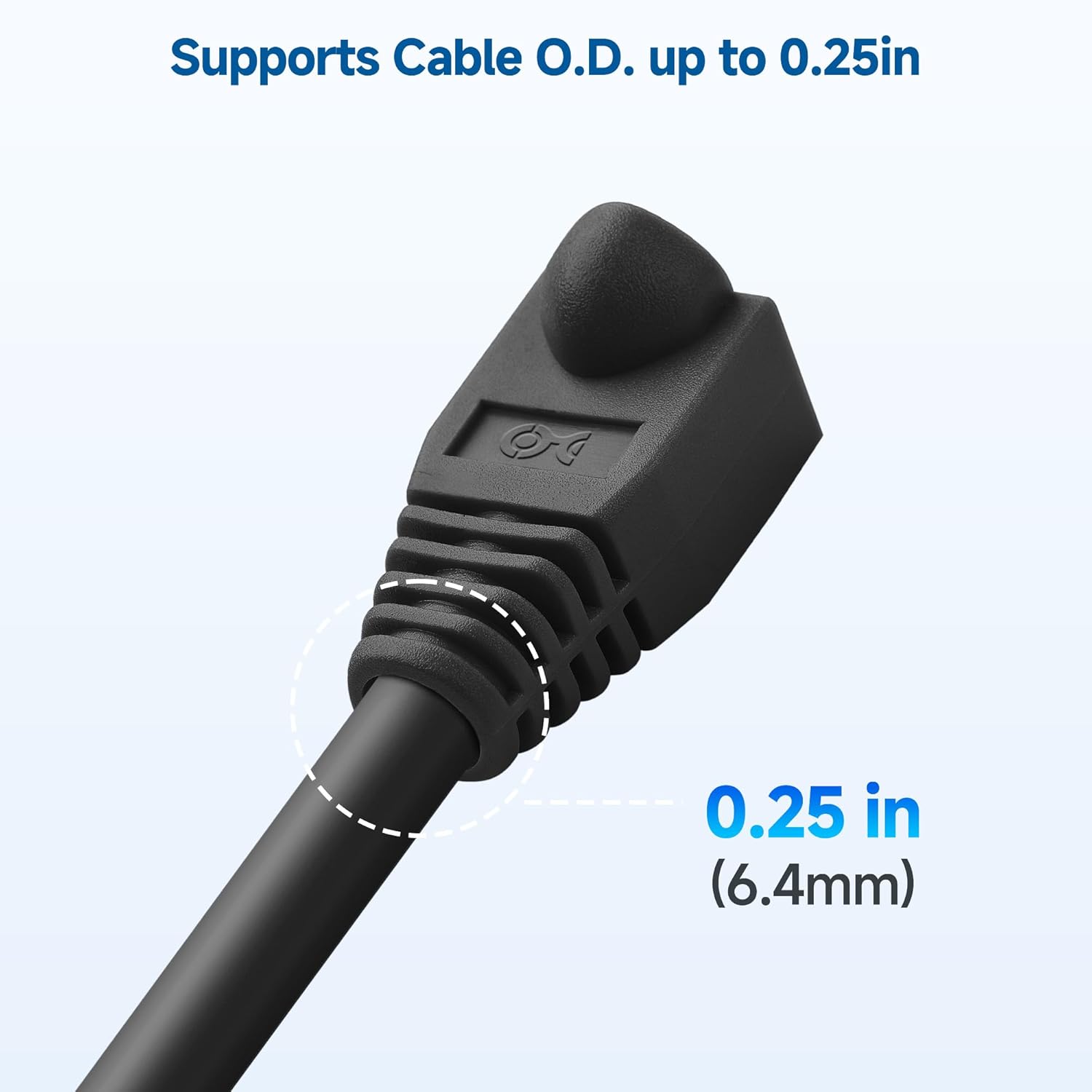 Cable Matters 100-Pack Pass Through RJ45 Modular Plugs for Solid or Stranded UTP Cable & 200-Pack RJ45 Strain Relief Boot in Black