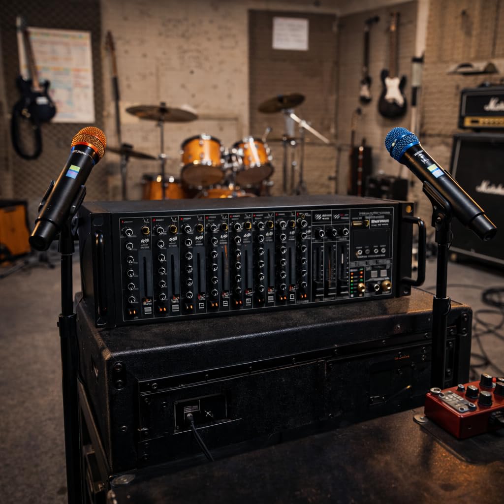Thornton Axis 10 Rack - Mixer rack con USB, effetti, Bluetooth e lettore MP3, 6 canali con preamplificatore microfono e 2 canali stereo