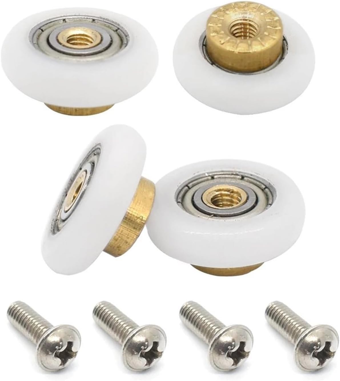 4 Stück Ersatz-Rollen for Duschtüren, 20–27 Mm, Rollen for Badezimmer-Glasschiebetüren(27mm)