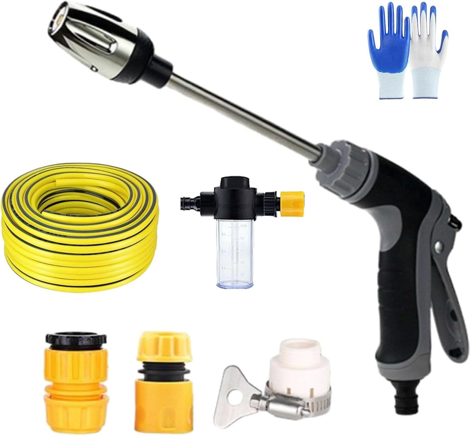 High Power Electric Cleaner for Driveway Patio Deck Fence Car Siding, 360° Rotating for Three Spray Modes with Foam Pot