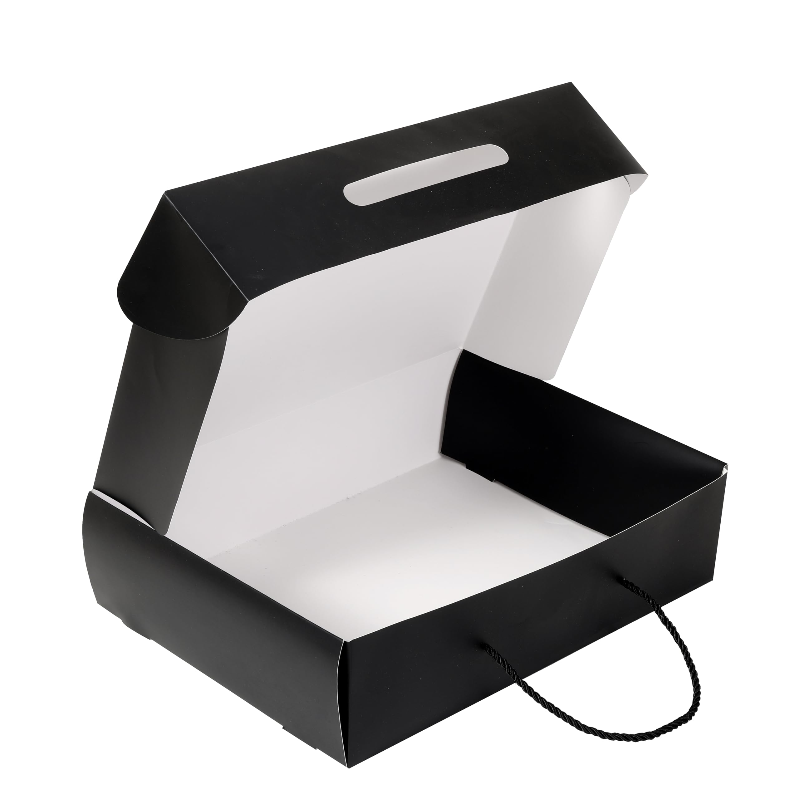 10-Pack Black Box with Handle Flat DIY Box H10*27 * 38cm Rectangle Boxes For s