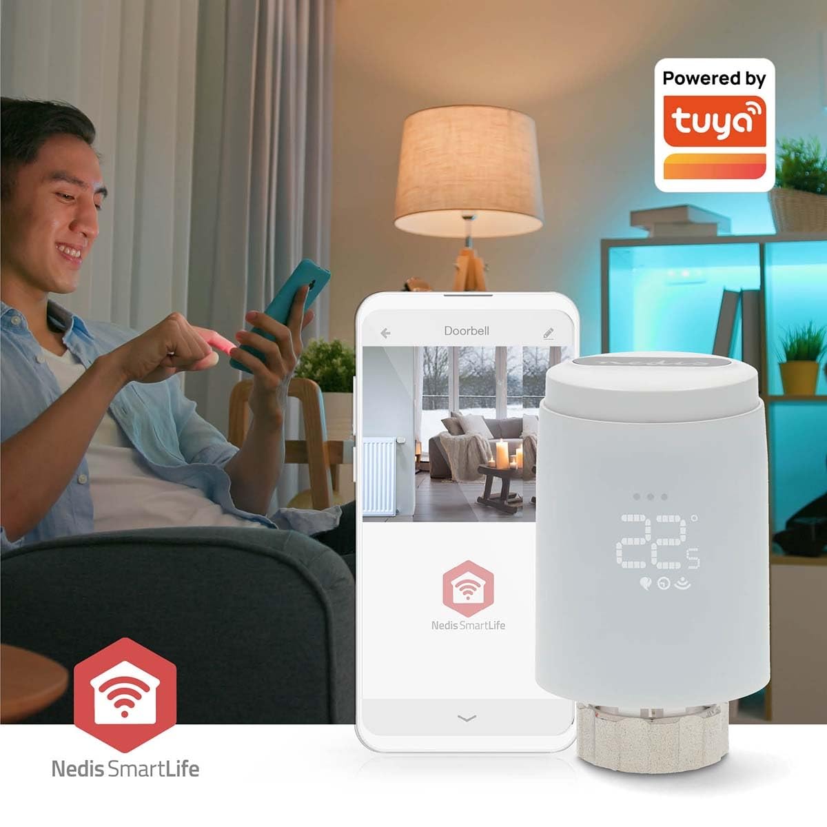 SmartLife Heizkörpersteuerung - Zigbee 3.0 - Batteriebetrieben - LED - Android/IOS