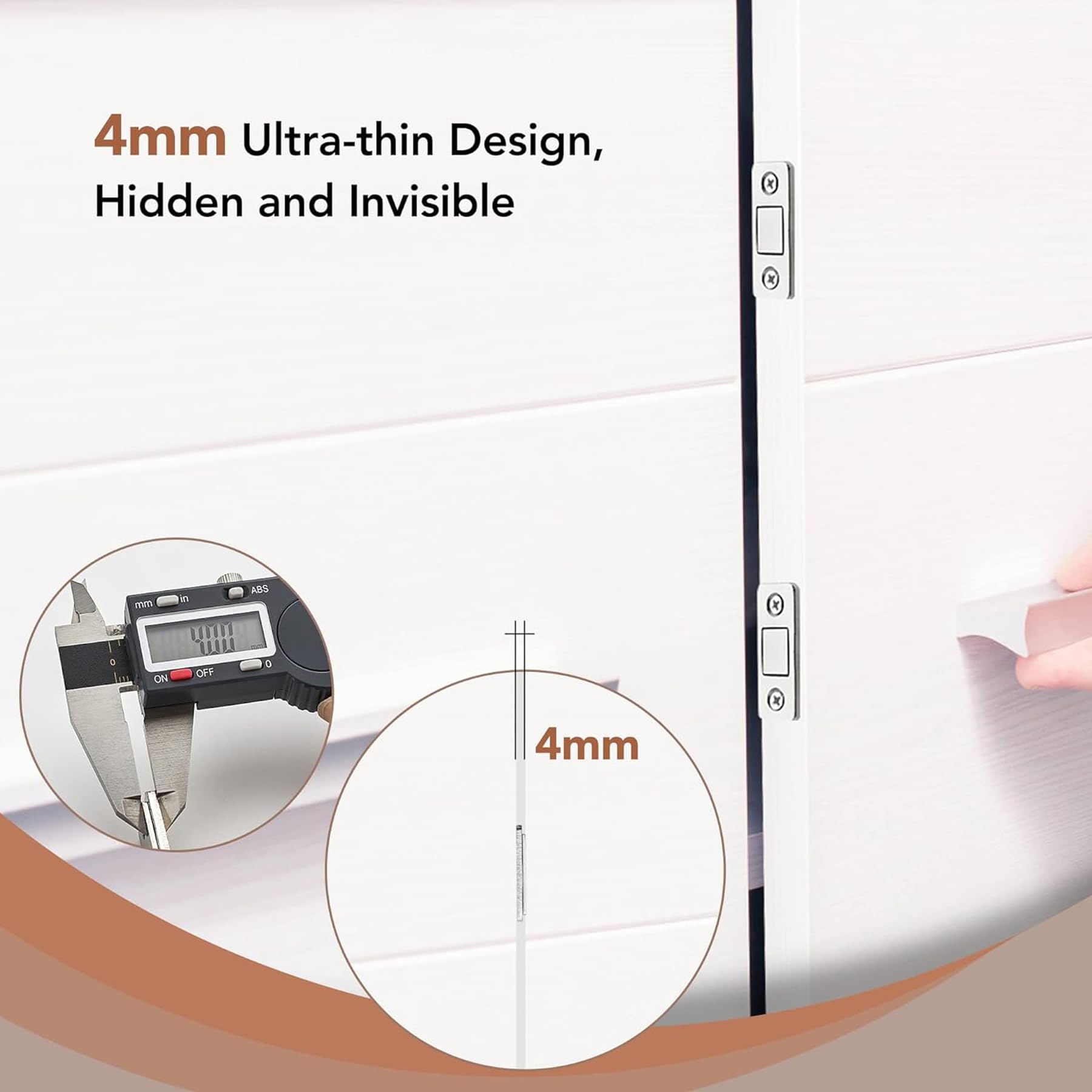 Lot De 16 Loquets Magnétiques Ultra Fins Pour Portes D'armoire