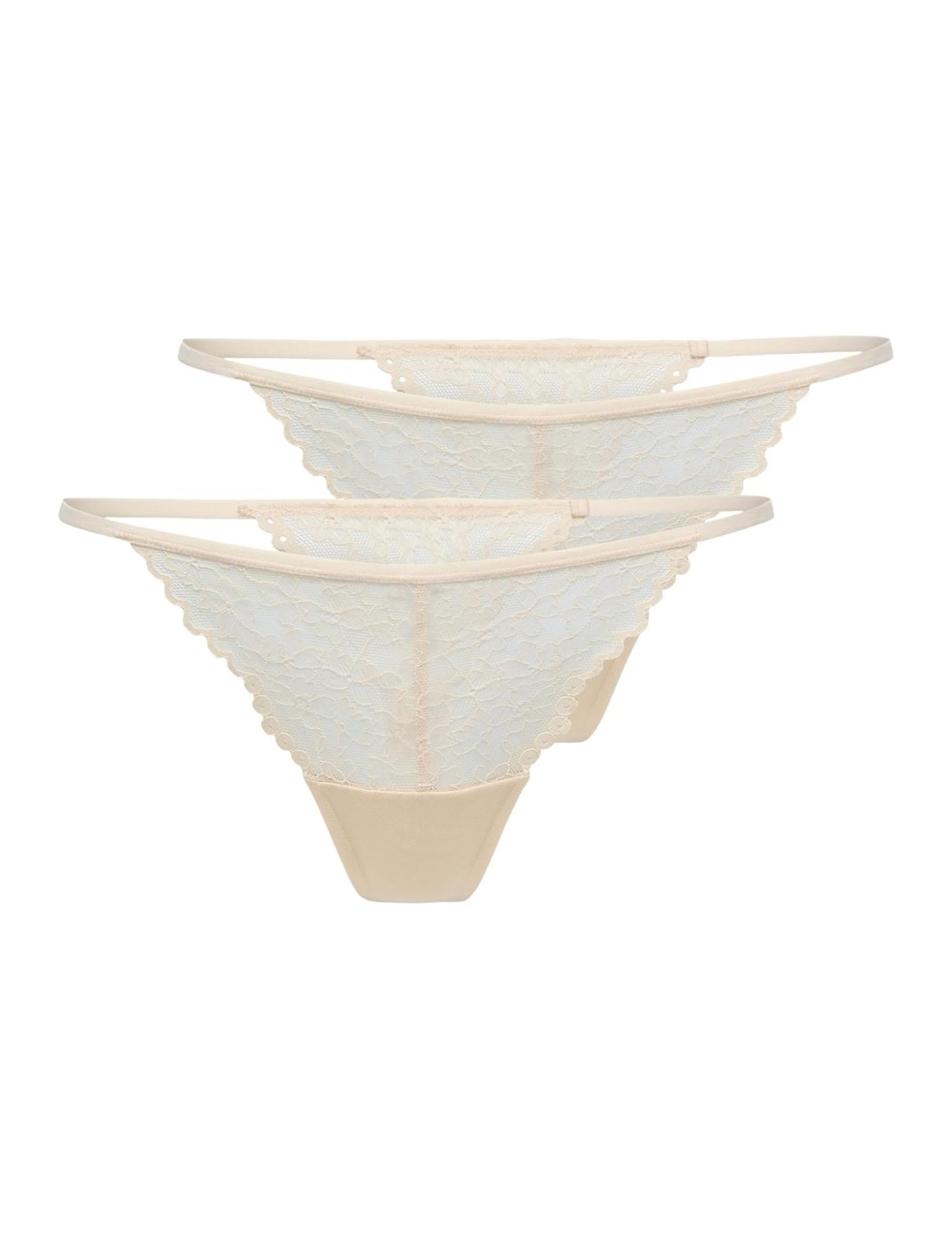 ONLY Damen Onldelicate Lace String 2-Pack Acc (2er Pack)