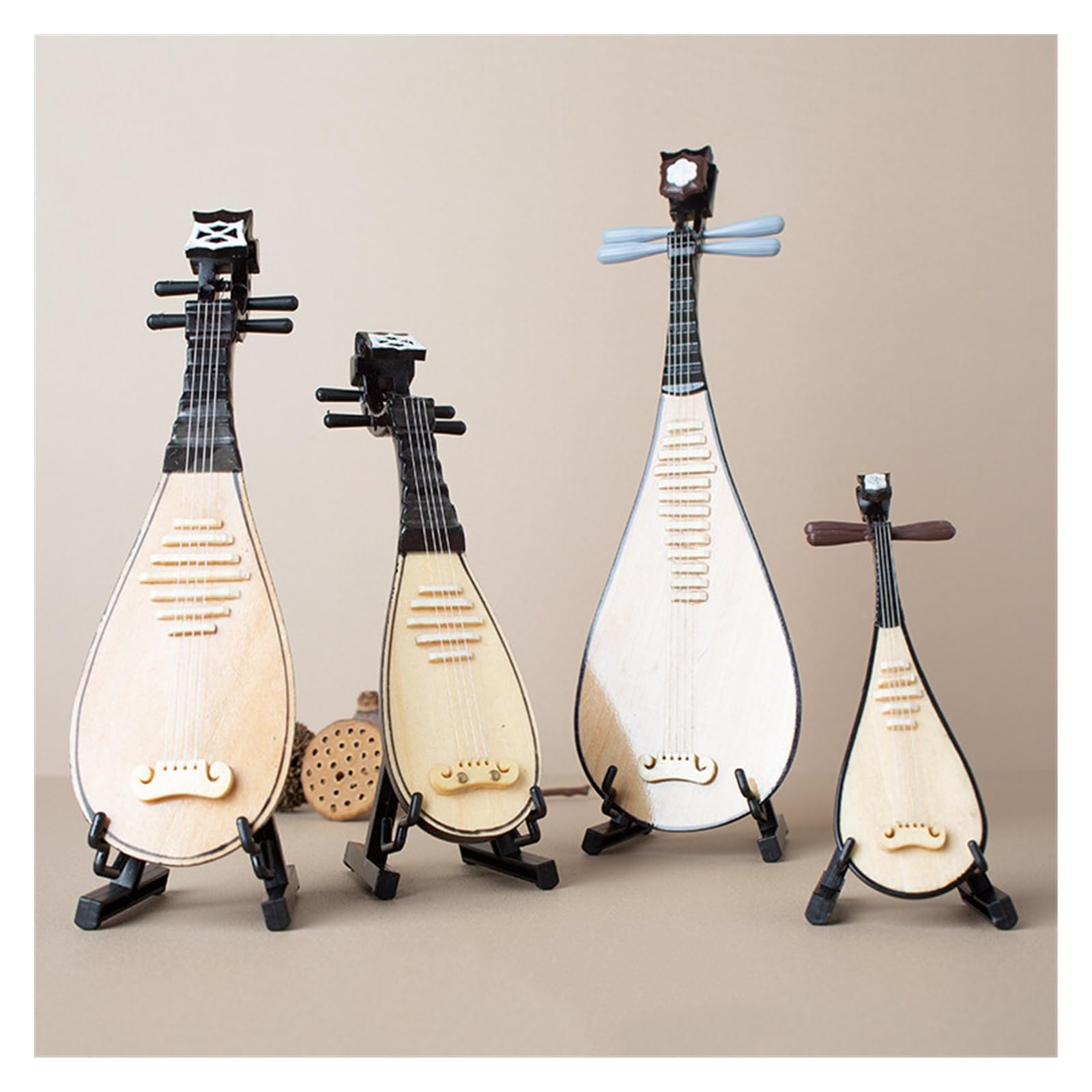Miniaturowy model pipy tradycyjny retro dekoracyjny instrument muzyczny ornament dorosły instrument eufoniowy (czteroczęściowy zestaw)