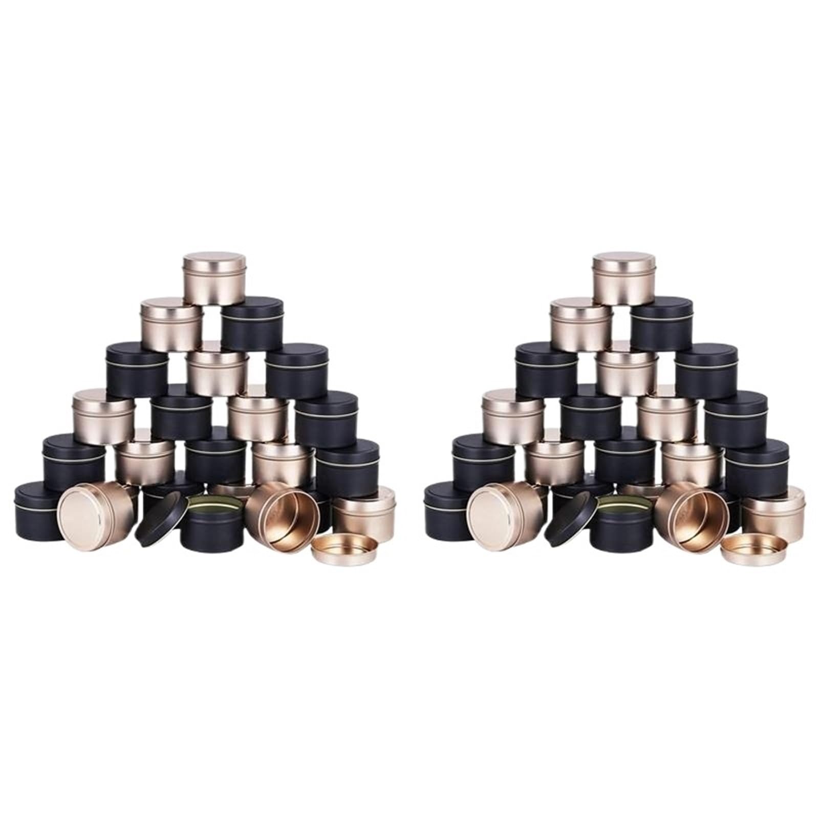 Barattoli per Candele Confezione da 48 barattoli di Latta for Candele con Coperchio, 4 Once, Metallo for Fai Te, Arti e Mestieri