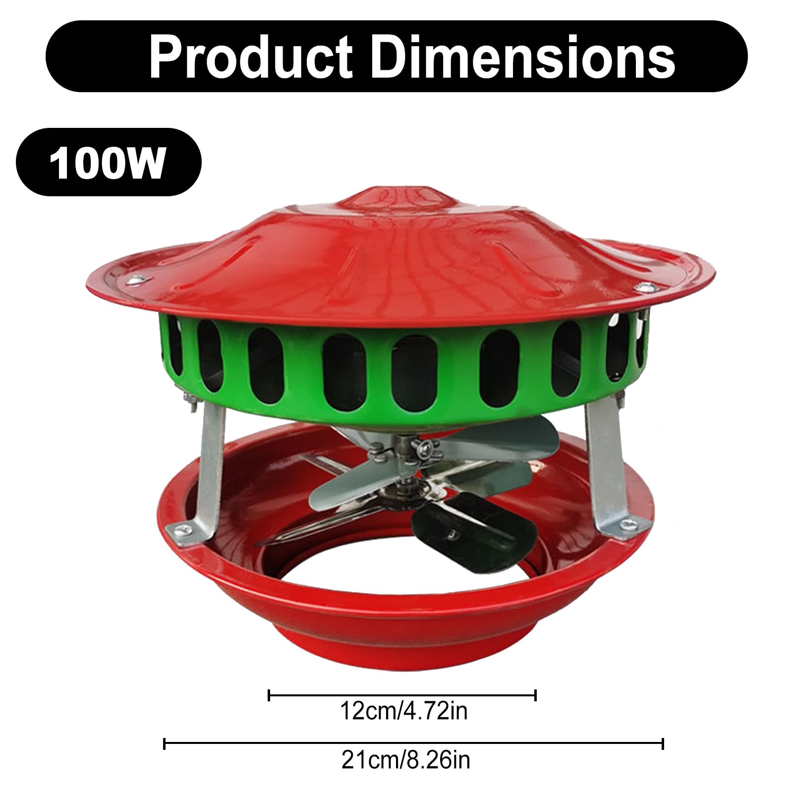 Rauchsauger Schornstein 100W, Kaminventilator Abgas – Elektrischer Rauchabzug Ventilator für Kamin & Ofen, Passend für 12-21cm Rohre, Leiser 7-Blatt-Metallventilator mit Kupfermotor