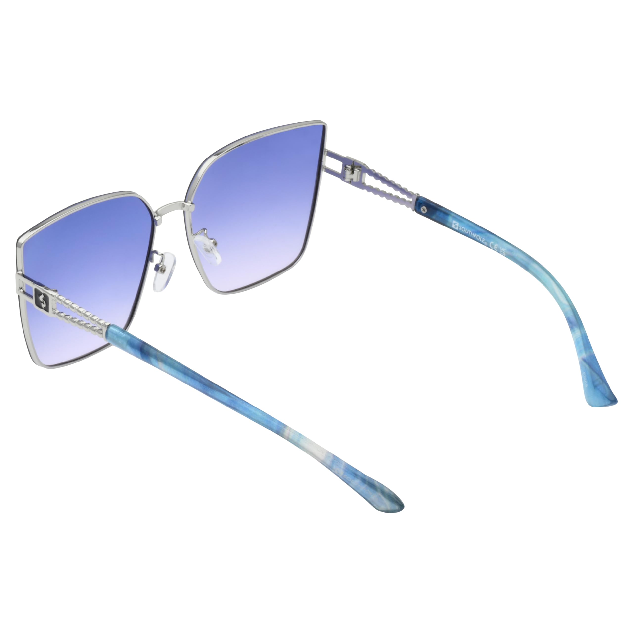 Southpole Gafas de sol cuadradas de metal para mujer, ojo de cayo