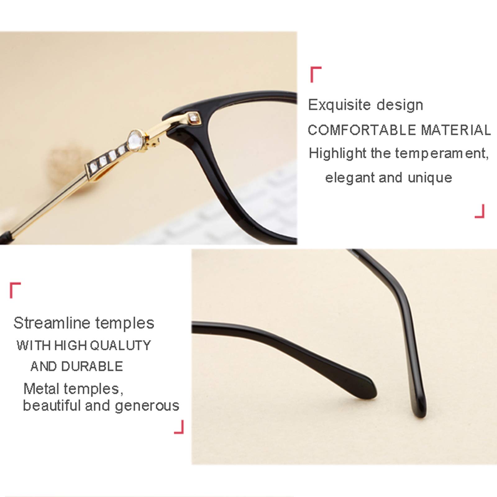 Design Für Herren Und Damen HD Anti-Blaulicht-Augenschutz,Anti-Blaue Lesebrille Vintage Kristall Lesebrille,Naturkristall-Lesebrille,Tortoiseshell,+2.5