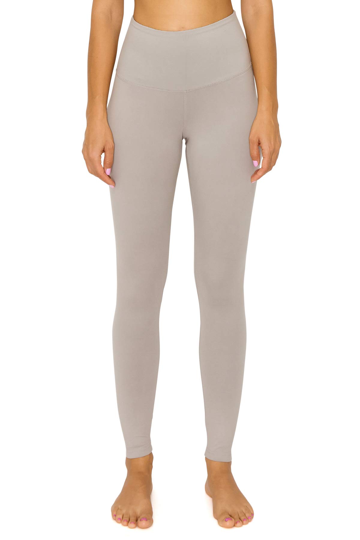 Leggings Depot Legginsy z wysokim stanem dla kobiet Buttery Soft 3" pas talia legginsy damskie solidna joga - Reg, Plus, 1X3X, 3X5X, jasnoszary, 3X