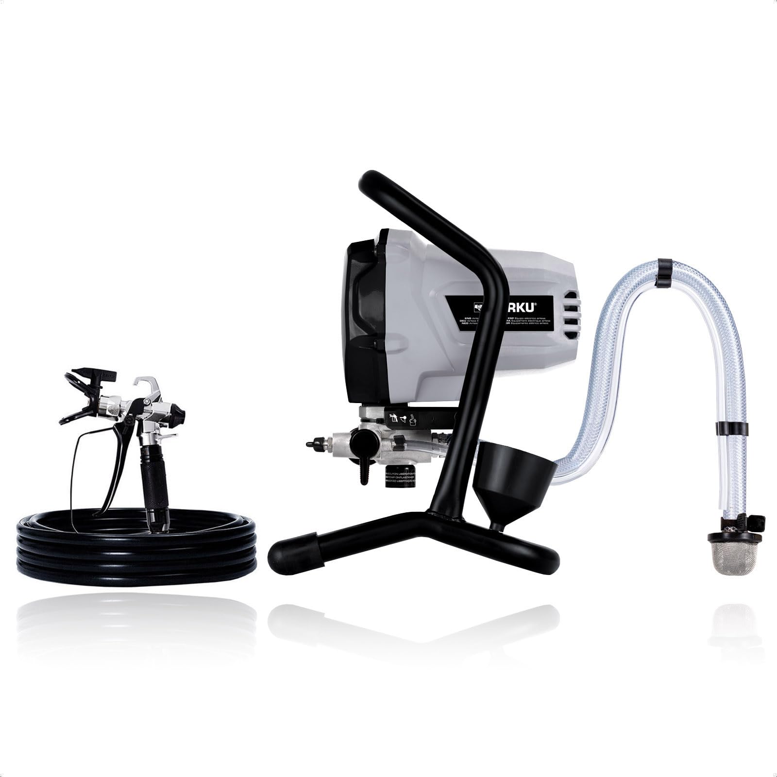 Werku WK501640, Equipo Eléctrico Airless, Calidad Profesional, Potencia 700 W, Caudal 1.2 LPM, Incluye Pistola Pintar, Manguera y Depósito Antigoteo Extraíble