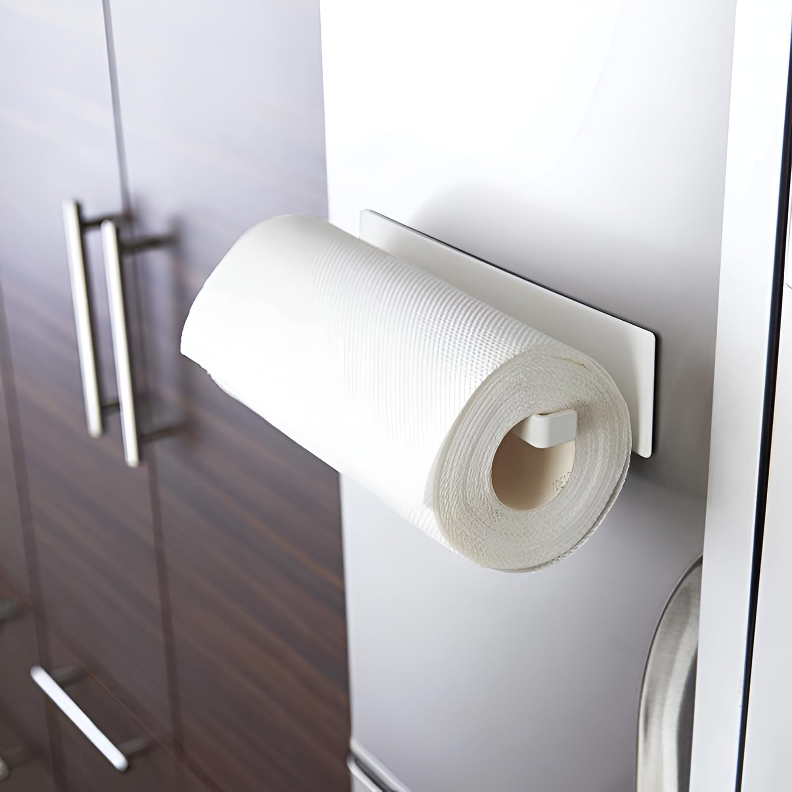 Dayish Magnetic GI Steel Toilet Paper Stand | Tissue Roll Hanger for Bathroom | Nepkin Holder | Towel Holder (White, Magnetic)