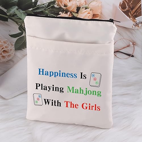 Miniatura 6 de MNIGIU Divertida bolsa Mahjong con bolsillo regalo para amantes de Mahjong juego de mesa regalo para fanáticos de la suerte Mahjong Girl