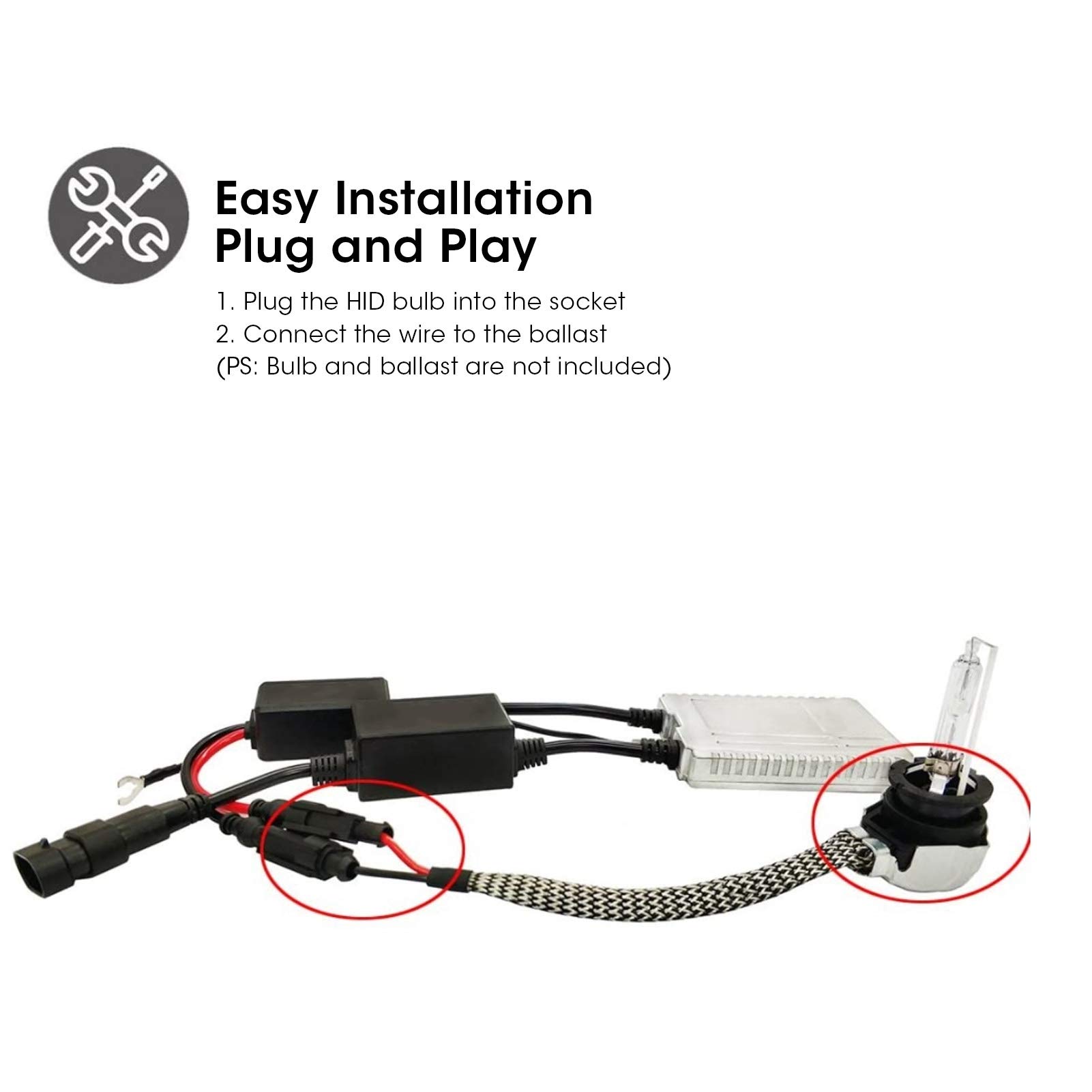 2X Adaptateurs D'Ampoule D2S/D4S HID Xenon Connecteur De Faisceau De Câble