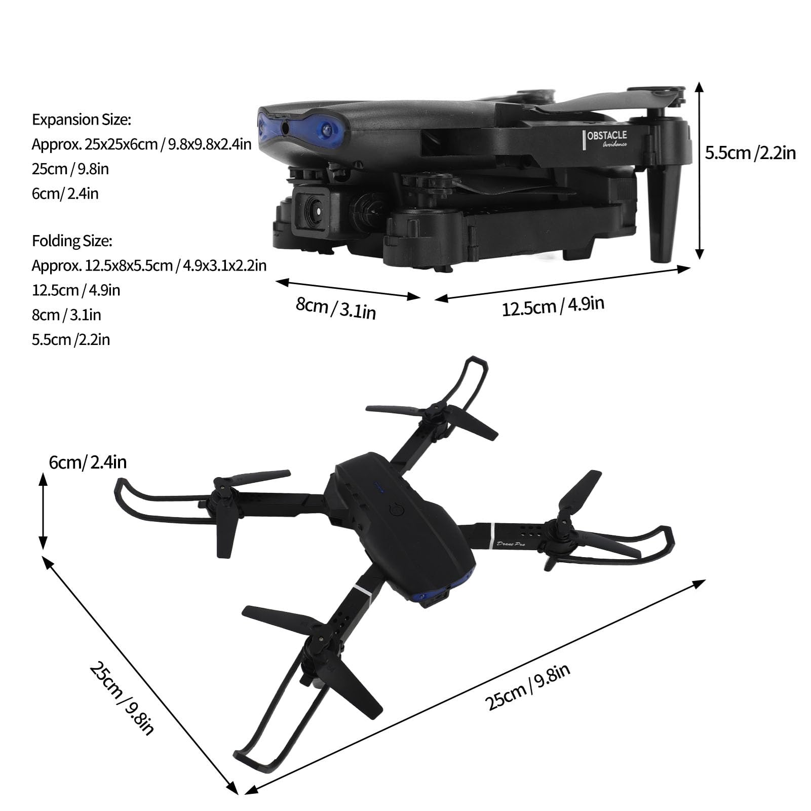Podwójny Aparat HD 4K 3-stronny Dron z funkcją Unikania Przeszkód Wi-Fi Quadcopter z 50-krotnym Zoomem do Fotografii Lotniczej i Pilotem Zapewniającym Wiele Zabawnych Lotów