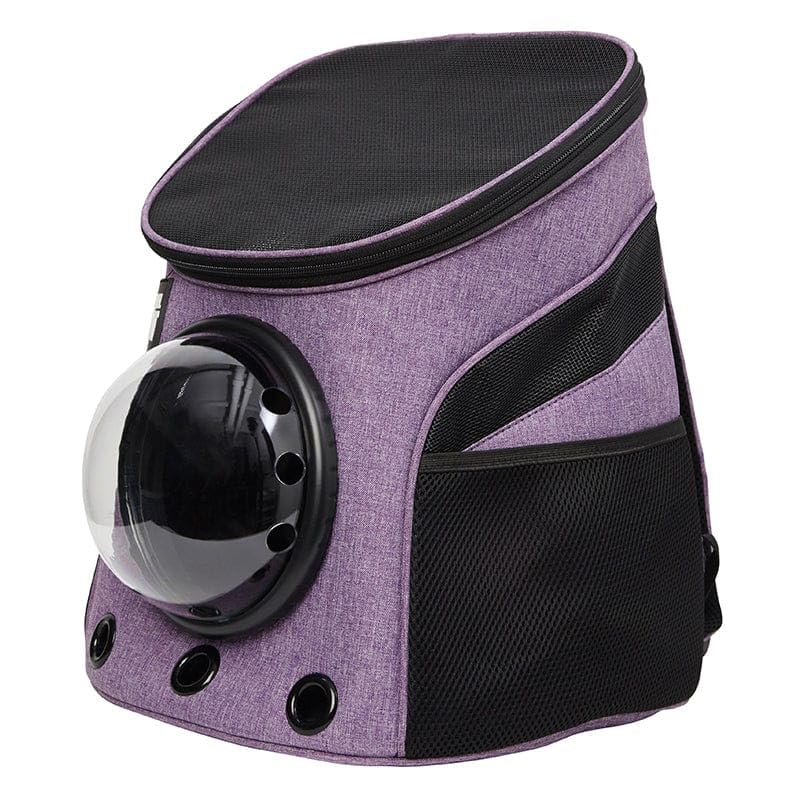 Fat Cat Backpack Carrier - Airline Approved Cat Carrier with Space Capsule Bubble for for Small Cats, Kitten - Premium Purple Cat Carrier Backpack for Outdoor, Travel, Hiking, Pet Supplies