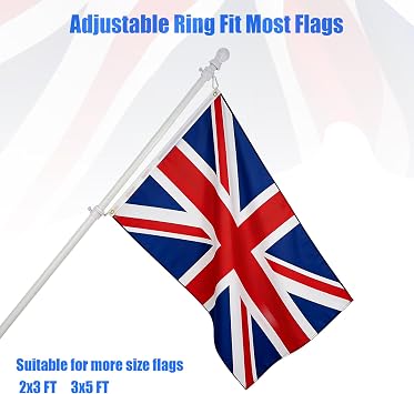 Holdfiturn 5FT Flagpole Kit with Bracket Wall Mounted Stainless Steel White