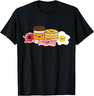 Breakfast Food Bacon Eggs Donut Waffles T-Shirt