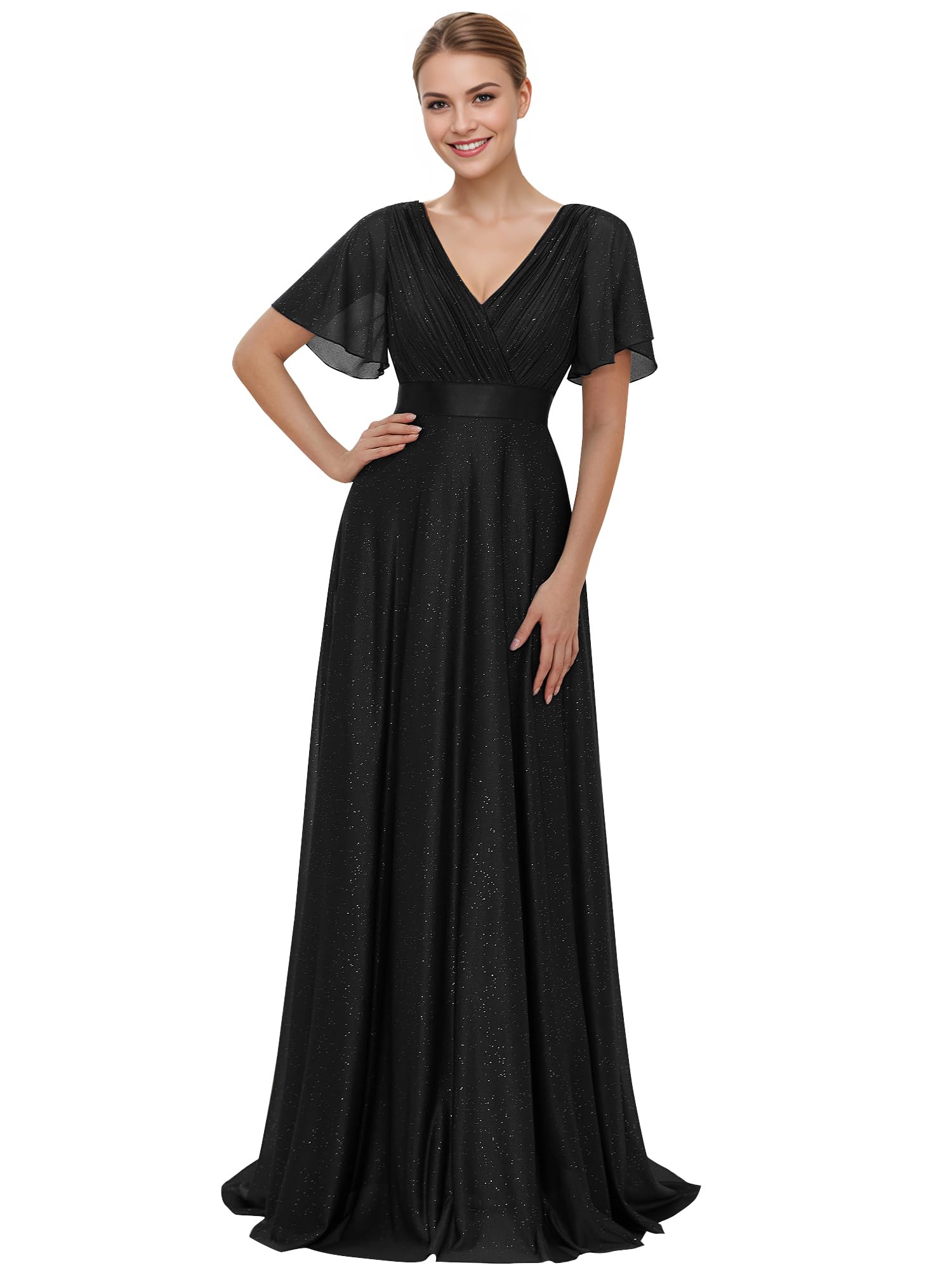 Amazon.com: Ever-Pretty Womens Evening Dresses V Neck Short Sleeves A
