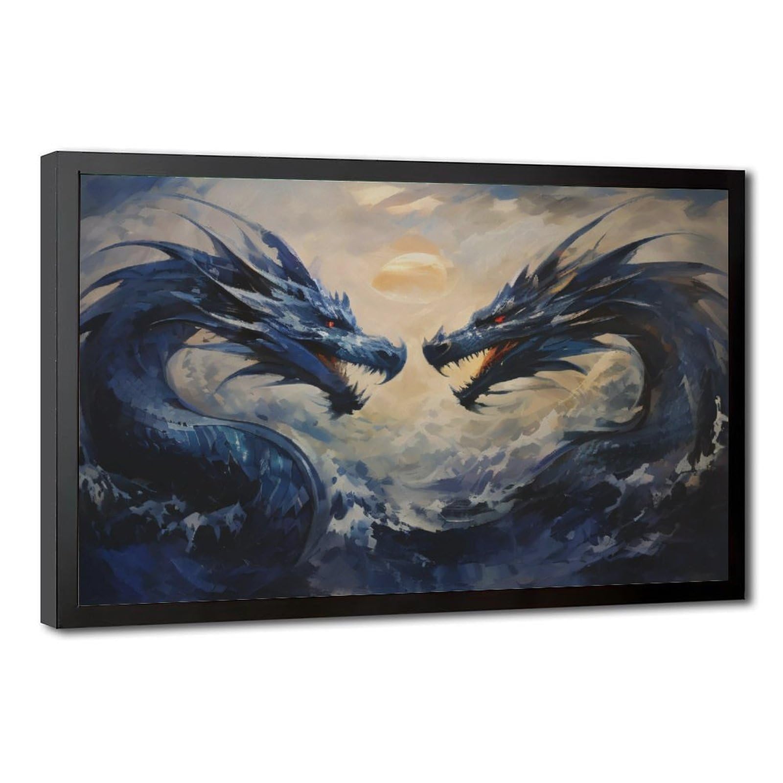 Bareronor The Water Dragons Watercolor Canvas Poster Bedroom Decor Landscape Office Room Decor Gift 20" L X 30" W