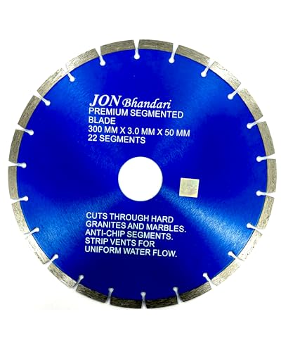 Image of Jon Bhandari Tools 12 inch Premium Segmented Diamond Cutting Blade for Marble, Granite, Tiles & Stones | 300mm Stone Cutter Blade for Angle Grinder | Heavy-Duty Blade for Wet & Dry Cutting (1pc)