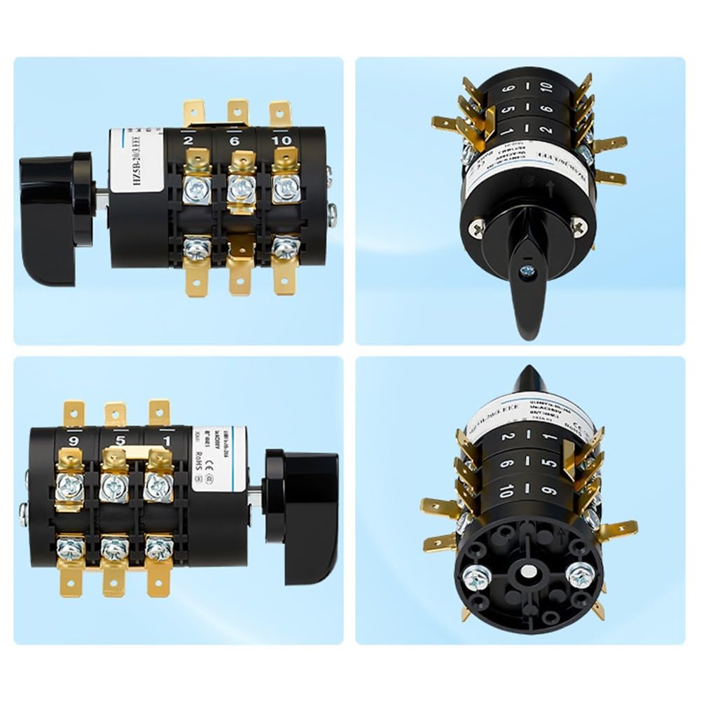 Interrupteur rotatif SZW26-20 440 V 20 A Triphasé marche avant marche arrière avec boîtier de protection IP65 pour moteur industriel