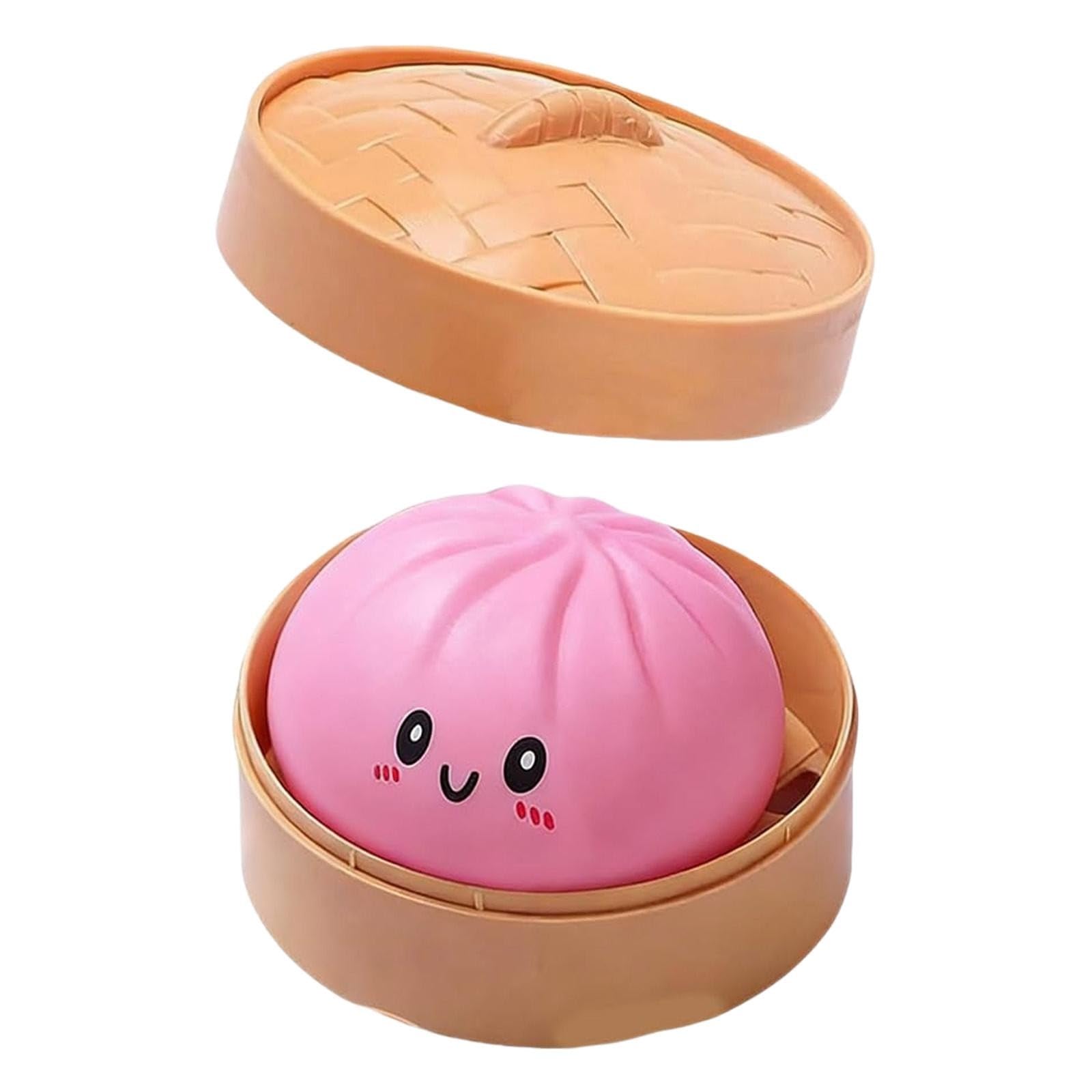 Dumpling Squishy Stress Ball with Steamer Box, Soft Squeeze Fidget Toy, Anxiety Relief Sensory Toy for Adults (C-4) — image 1