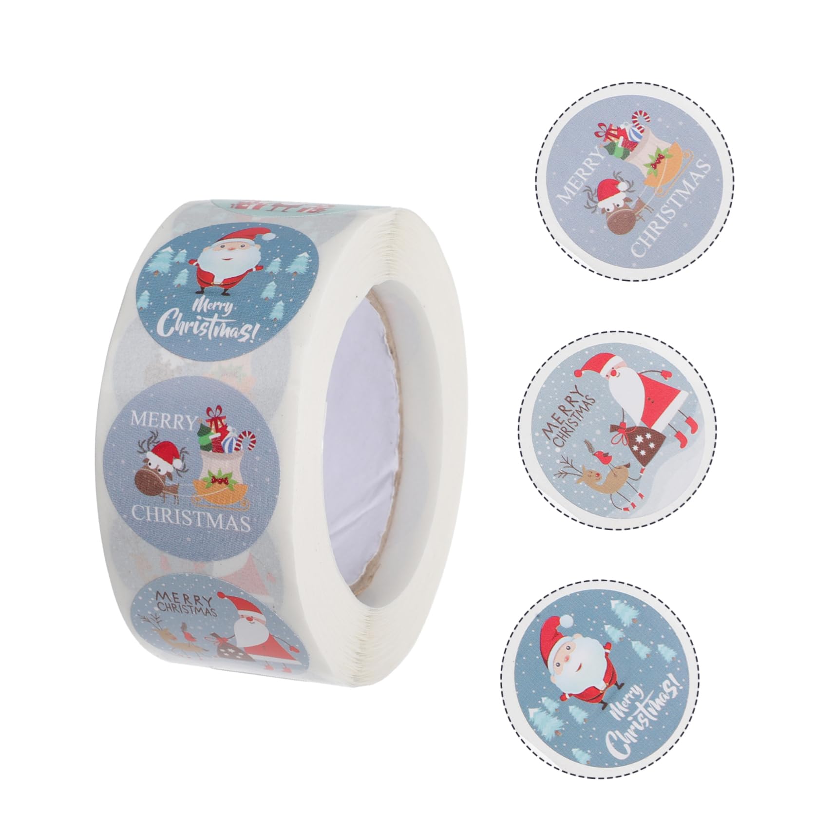 Tofficu 6rotoli Adesivi Natalizi Autoadesivi Sticker Per Decorare Biglietti Buste e Regali Tematica Festiva Per Natale Etichette Per Regali e Cartoline Di Auguri