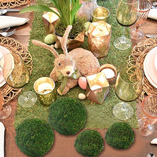 Nahuaa 18Pcs Moss Balls, 6Pcs 3.2" Large Moss Balls Decorative + 12Pcs 2.4" Green Moss Balls Hanging Balls Vase Bowl Filler For Easter Table Decor Home Party &Weddings Display Decor Props #TOP1