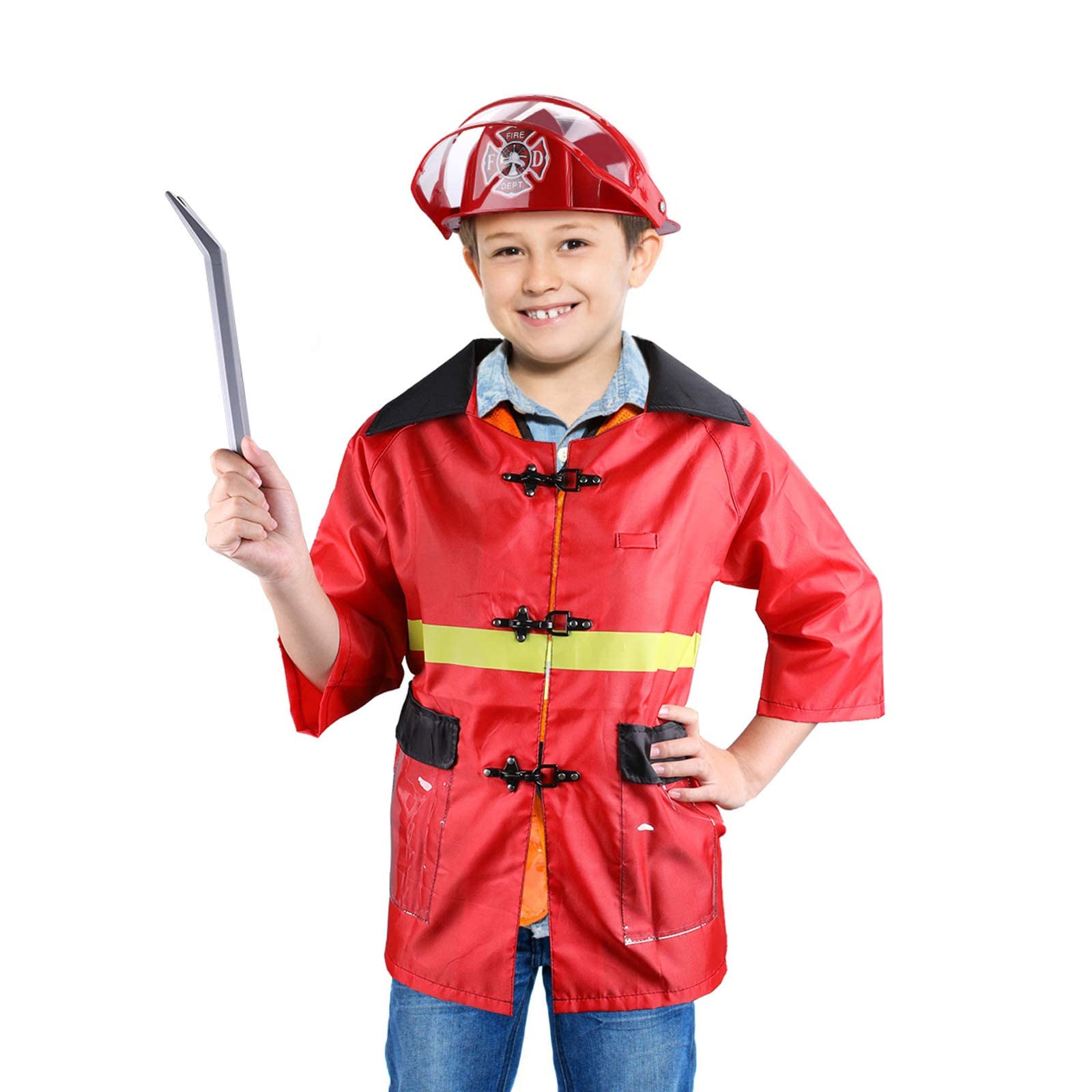 Kids Fireman Dress Up Costume Set 11Pcs Fireman Firefighter Halloween