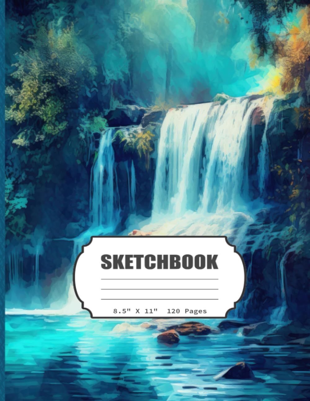 Sketchbook: Waterfall, Blank Sketch Book for Kids, Adults, Artist Notebook/Journal for Drawing, Writing, Sketching or Doodling, 120 Blank Pages, 8.5x11 (Blank Drawing Book)