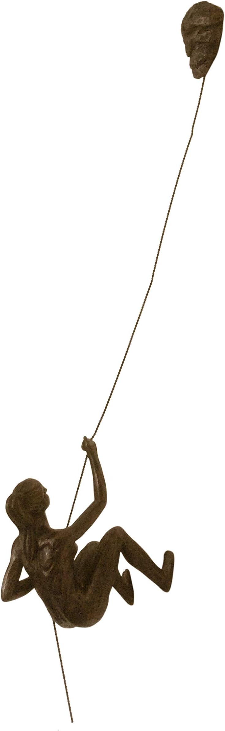 1x Bronze Female Climber with Rock Nail-Caps Climbing Lady Wall Hanging Climbing Woman Sculptures in Rock Climber Girl Ornament Outdoor & Indoor Decor Statue Abseiling Inspiring to go further
