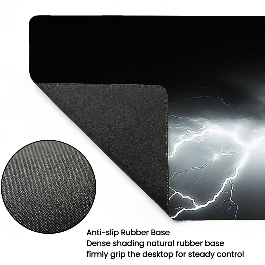 Podkładka pod mysz do gier XXL - 1400x600x3mm - Krajobraz Duża antypoślizgowa podkładka pod klawiaturę biurową z przeszytymi krawędziami, czarna duża podkładka pod mysz do gier do biura i domu