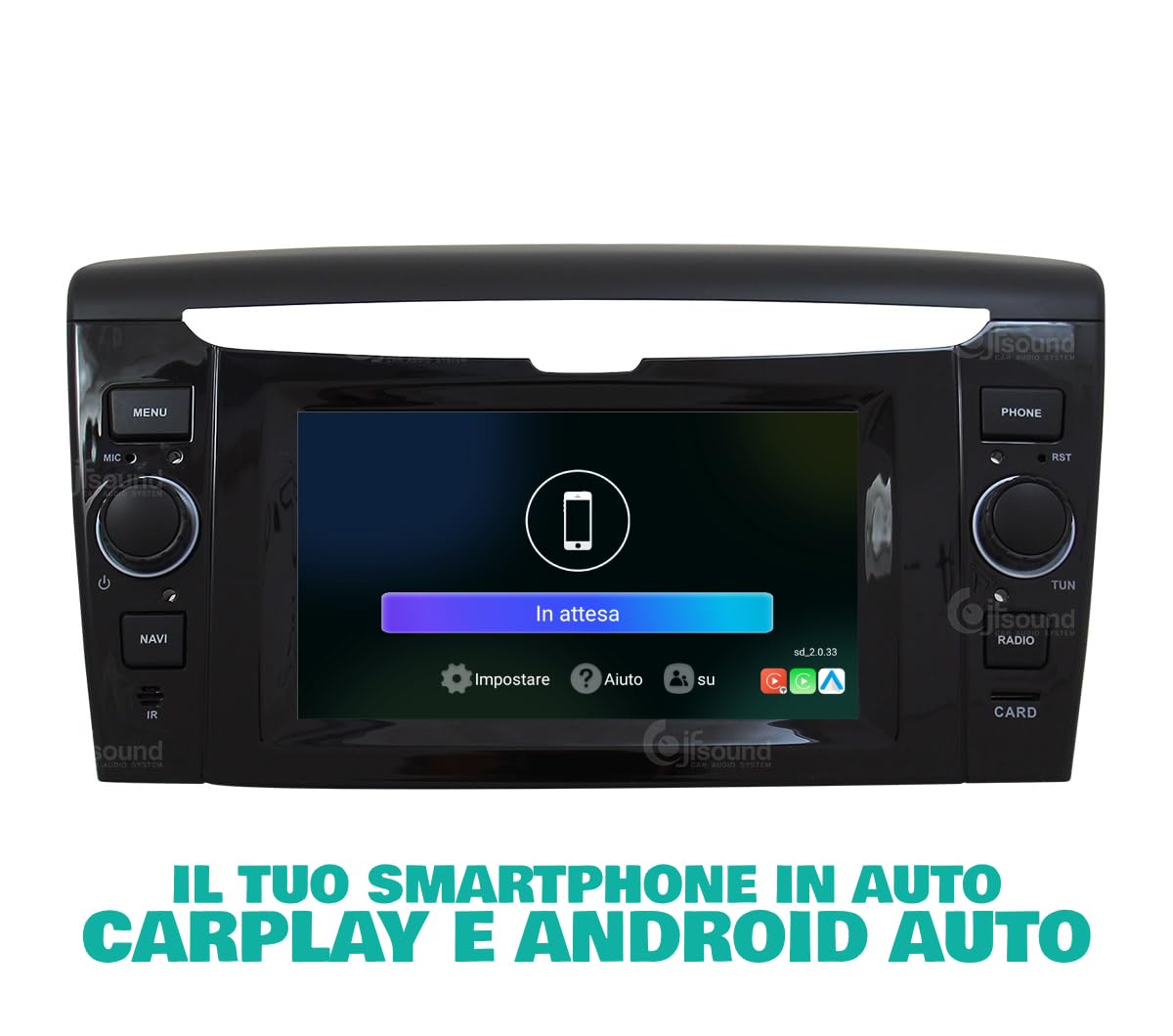 JF Sound - Autoradio Android - Per Lancia Ypsilon (2011-2023) - 6.2" HD - CarPlay/Android Auto via Cavo - GPS - 2GB RAM - 32GB ROM - DAB+ - Prodotto in Italia