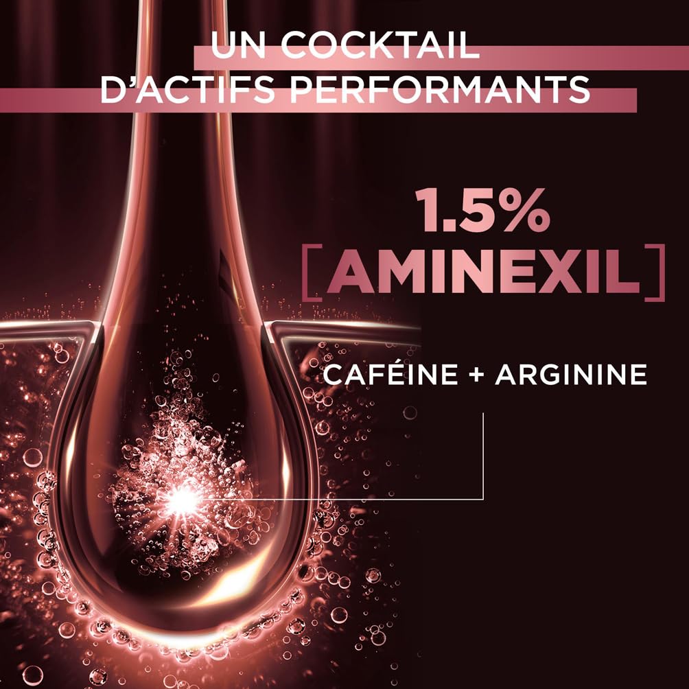 L'Oréal Paris - la Cure Anti-Chute Full Resist - Aminexil + Caféine + Arginine - Sérum - Pour Cheveux Fragiles, Perte de Cheveux - Longueurs Renforcées, Cuir Chevelu Moins Visible - Elsève - Lot de 3