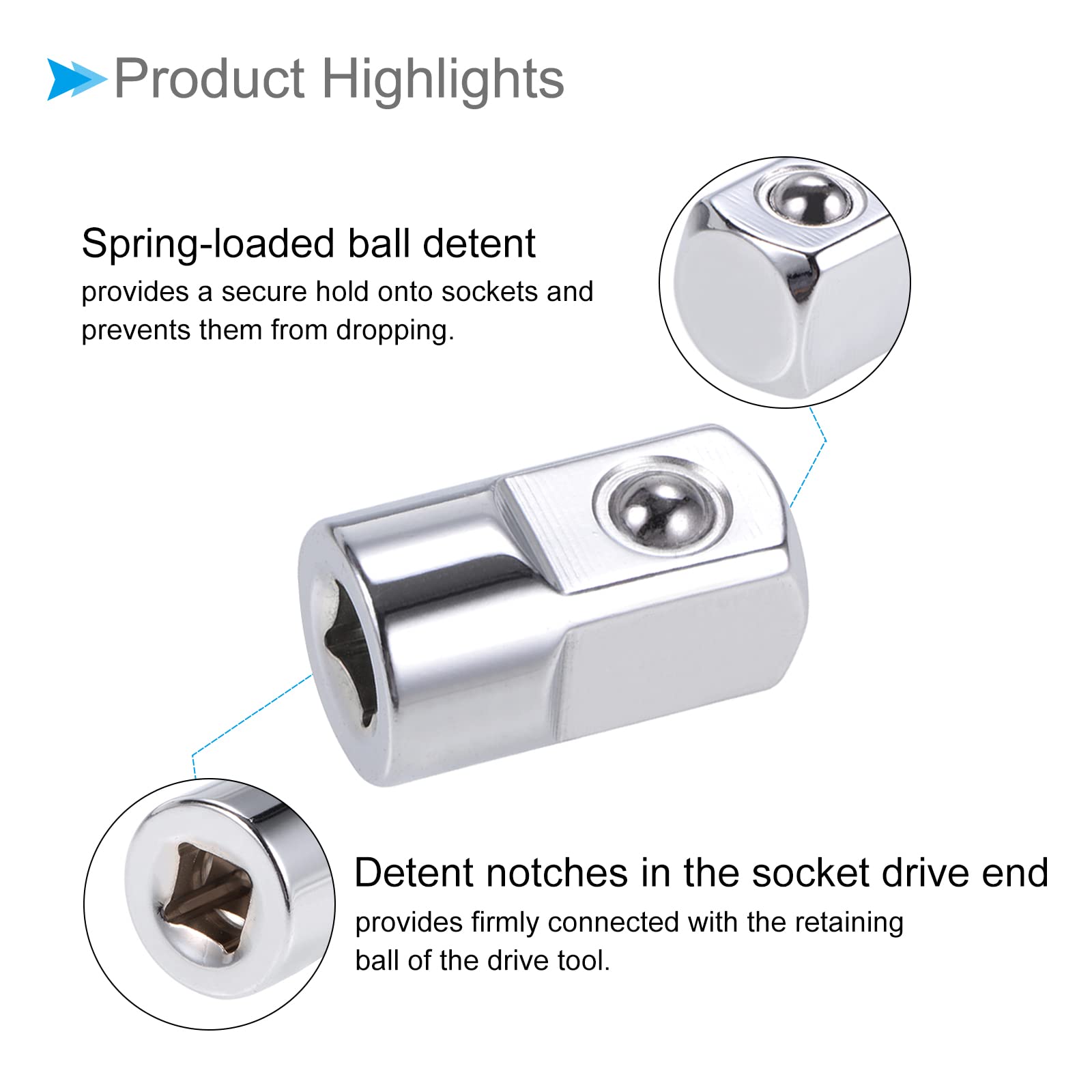 CoCud Socket Adapter, 1/4" Female to 1/2" Male CR-V Steel Driver & Wrench Tool - Image 4