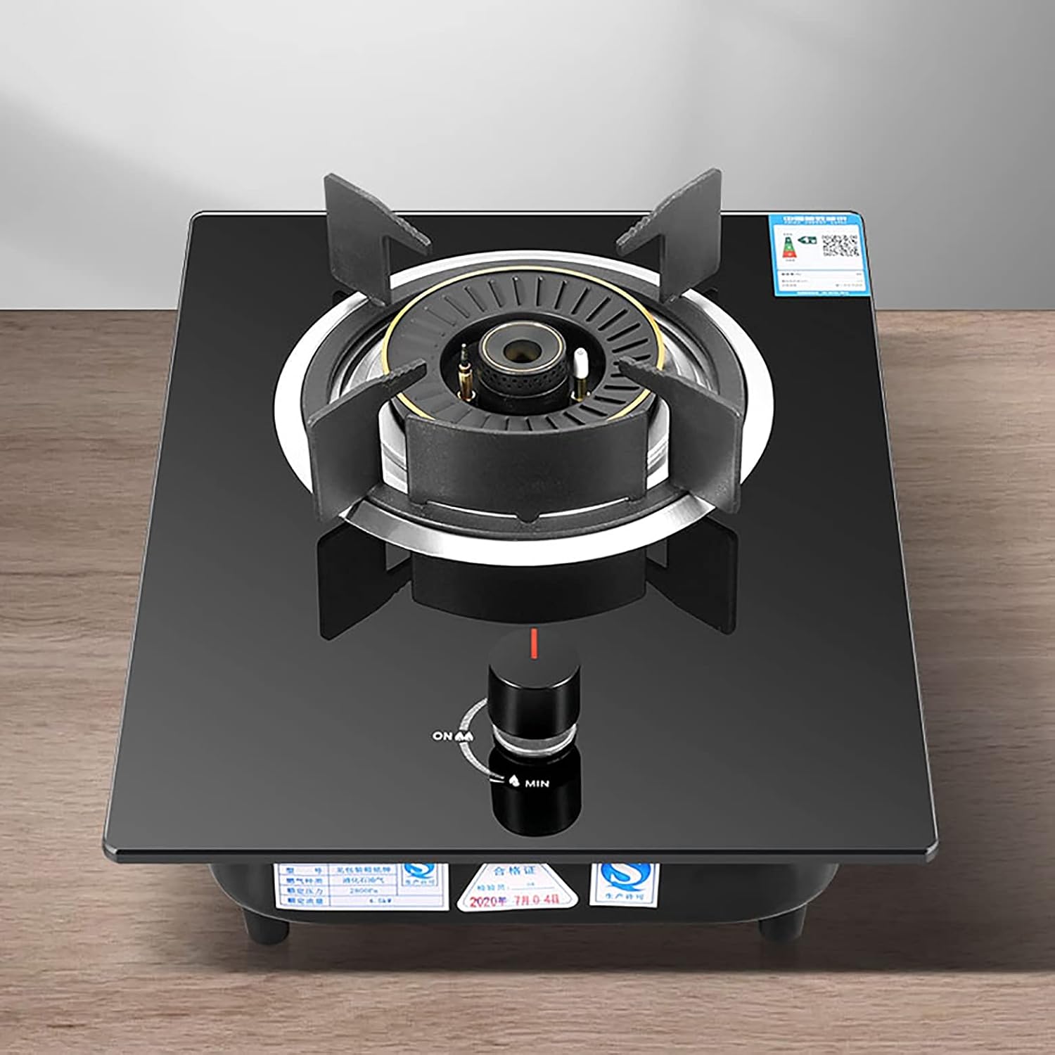 Burner Gas Cooker Built In Stove Desktop Campervan Hob 4 8Kw Black Tempered Glass Cooktop For(Lpg)
