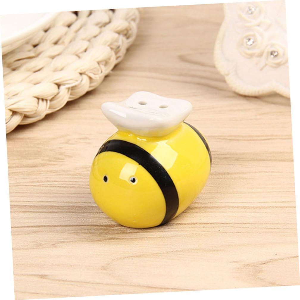 Bee Shaker Set 4pcs Ceramic Seasoning Container for Salt Pepper