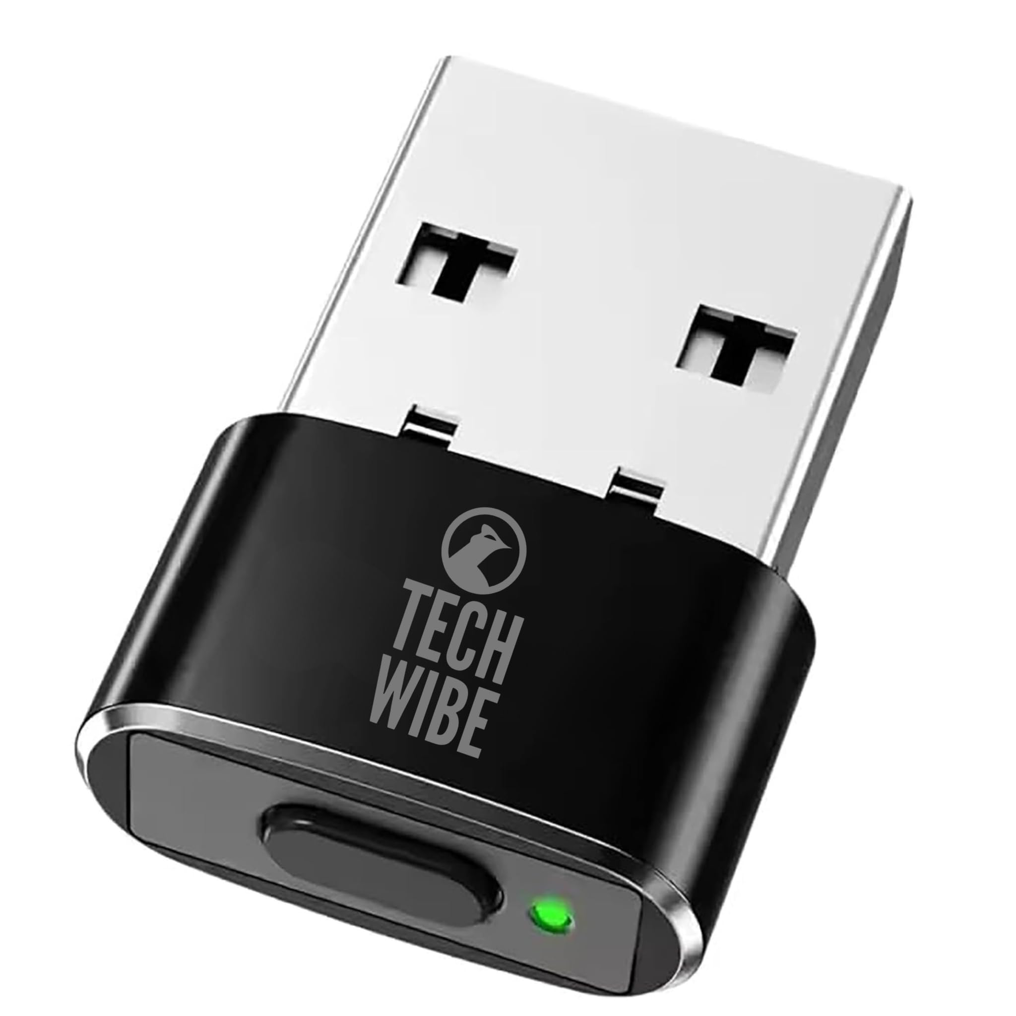 TECHWIBE USB Mouse Jiggler & Auto Clicker – Plug & Play, Undetectable, Portable, No Driver Required – Long Press to Turn On/Off, Short Press to Switch Modes, 1 Click Per Second in Auto Clicker Mode