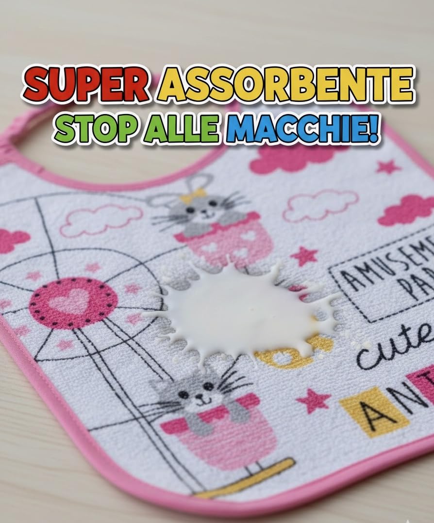 Bavaglini asilo elastico cotone impermeabili Ellepi