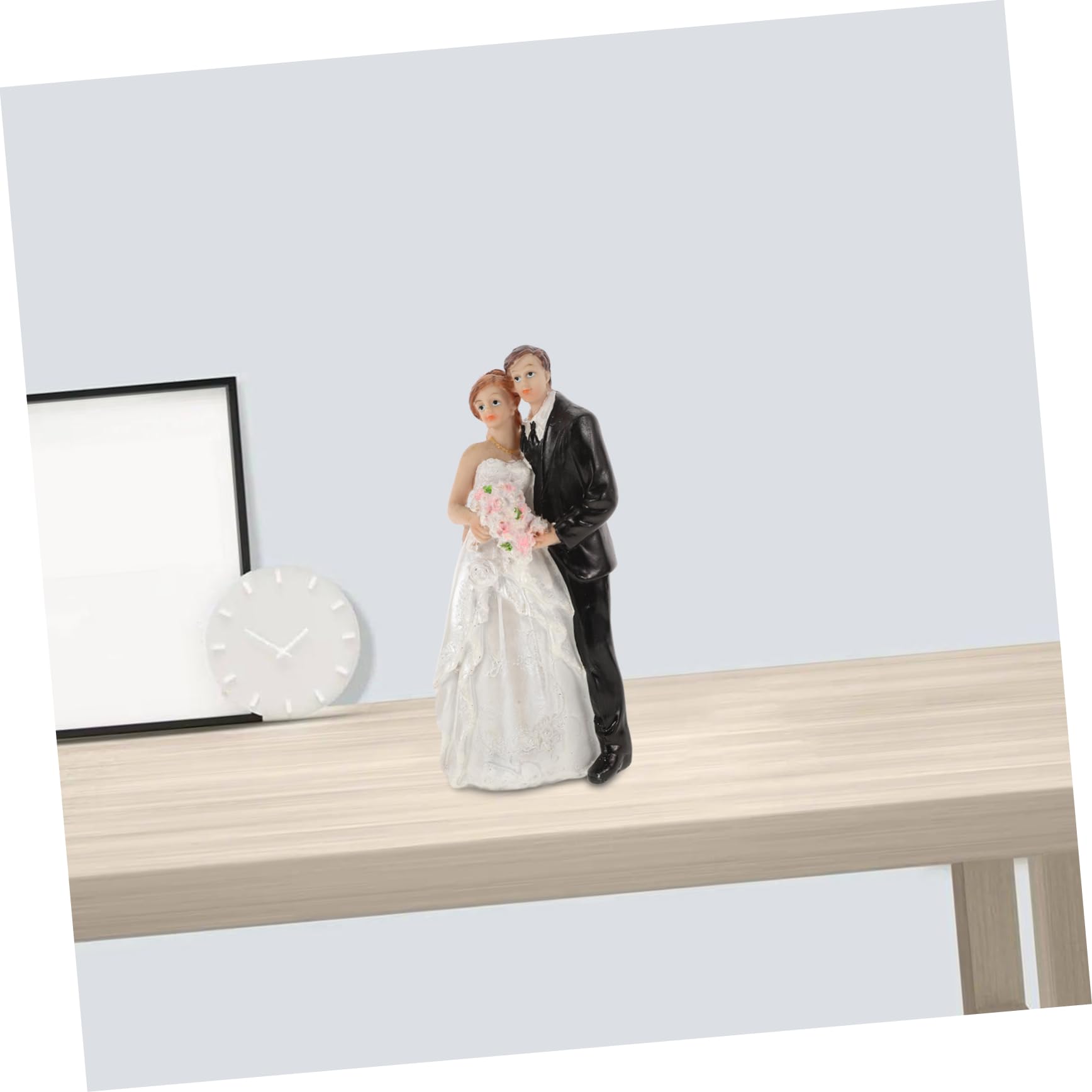 CHILDWEET Mr und Mrs Hochzeit Elegante Hochzeitstortenfiguren aus Synthetischem Harz mit Einzigartigem Design und Langlebiger Vielseitiger Nutzung als Hübsches Brautpaar für Cupcake