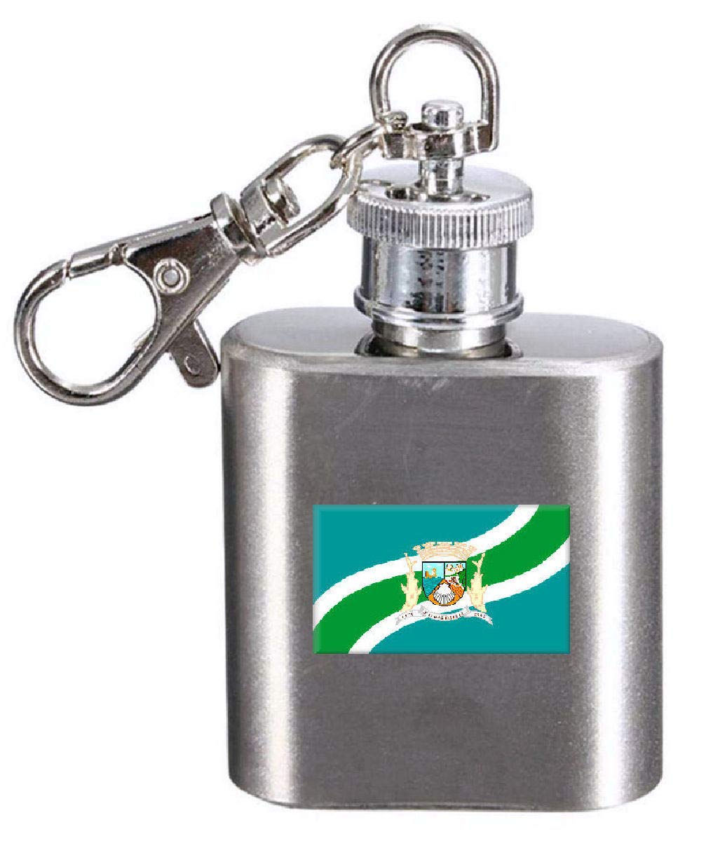 Flasque porte-clés gravé Rio Das Ostras finition acier brossé premium