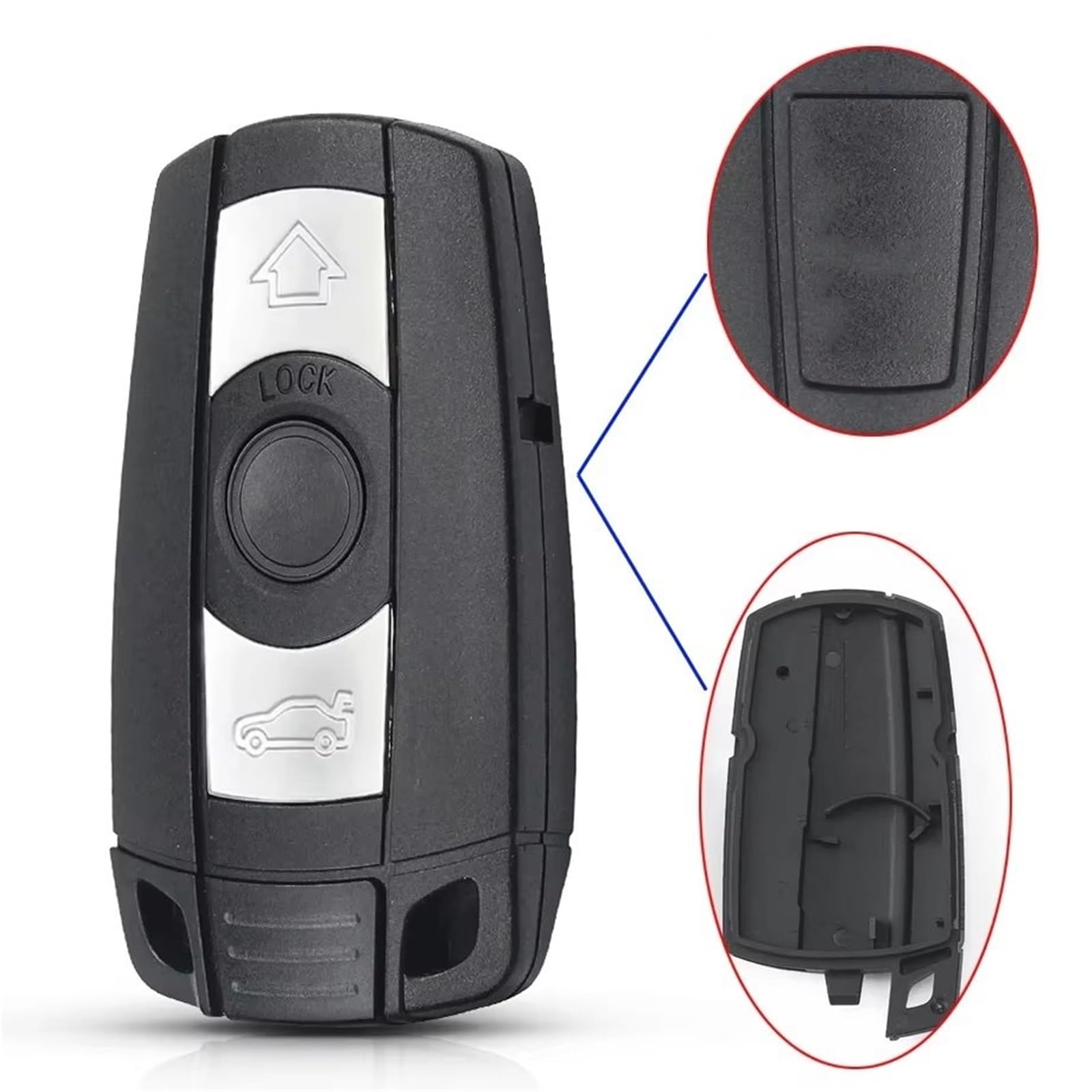 Compatible Con Para E71 E72 2008 2009 2010 2011 2012 2013 E82 E87 2004-2013 3 Botones Carcasa Llave Remota Coche Cubierta Caja(A)