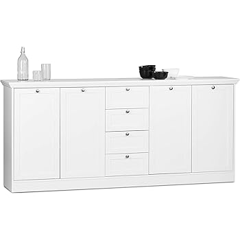 Landhaus Sideboard B H T Ca 200 X 90 X 40 Cm Weiss Mobelgriffe Antik Amazon De Kuche Haushalt
