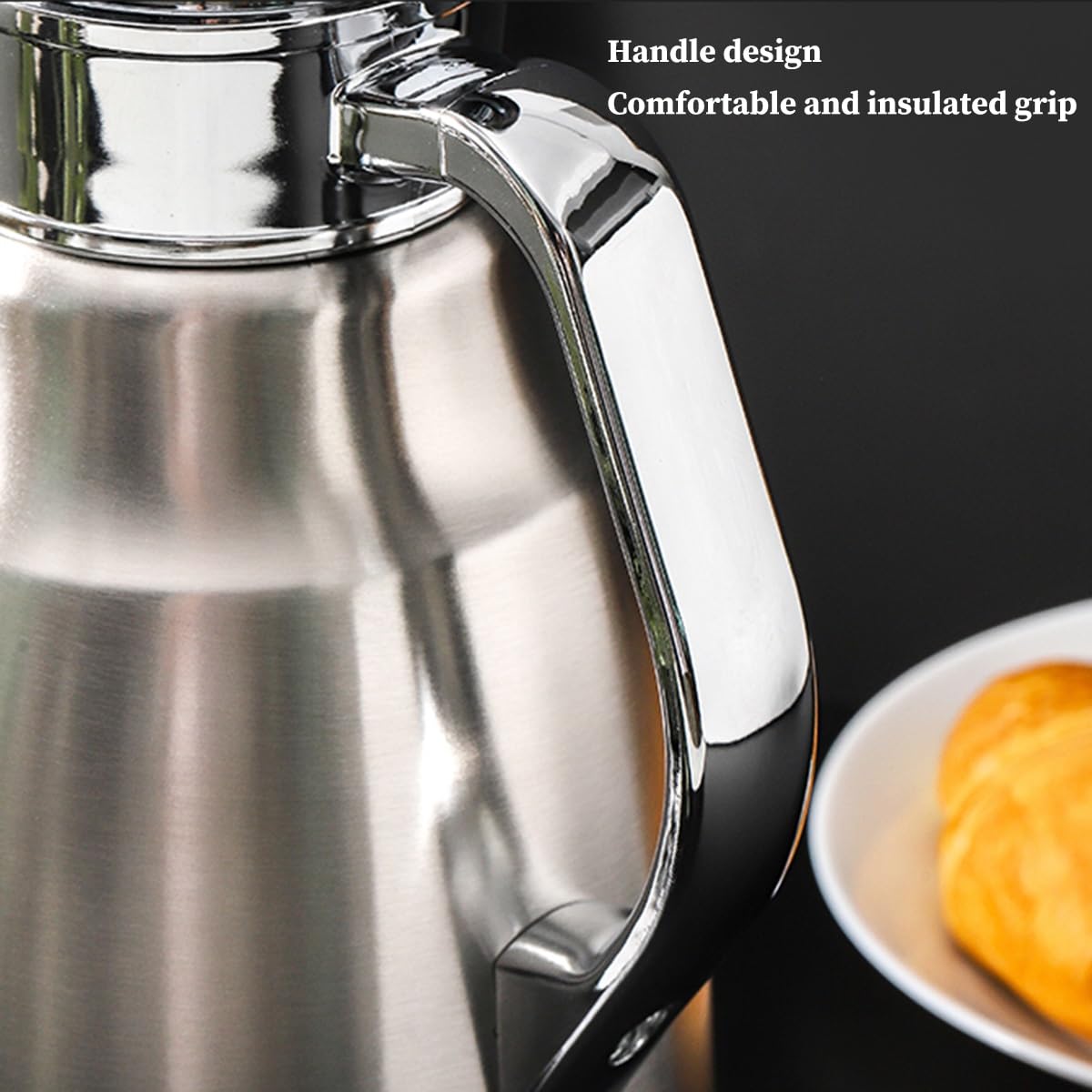 Ilated - Jarra térmica roja de café de 1786 g, termo de acero inoxidable de doble pared, taza de viaje a prueba de fugas para oficina, camping y uso al aire libre, dispensador de bebidas aislado