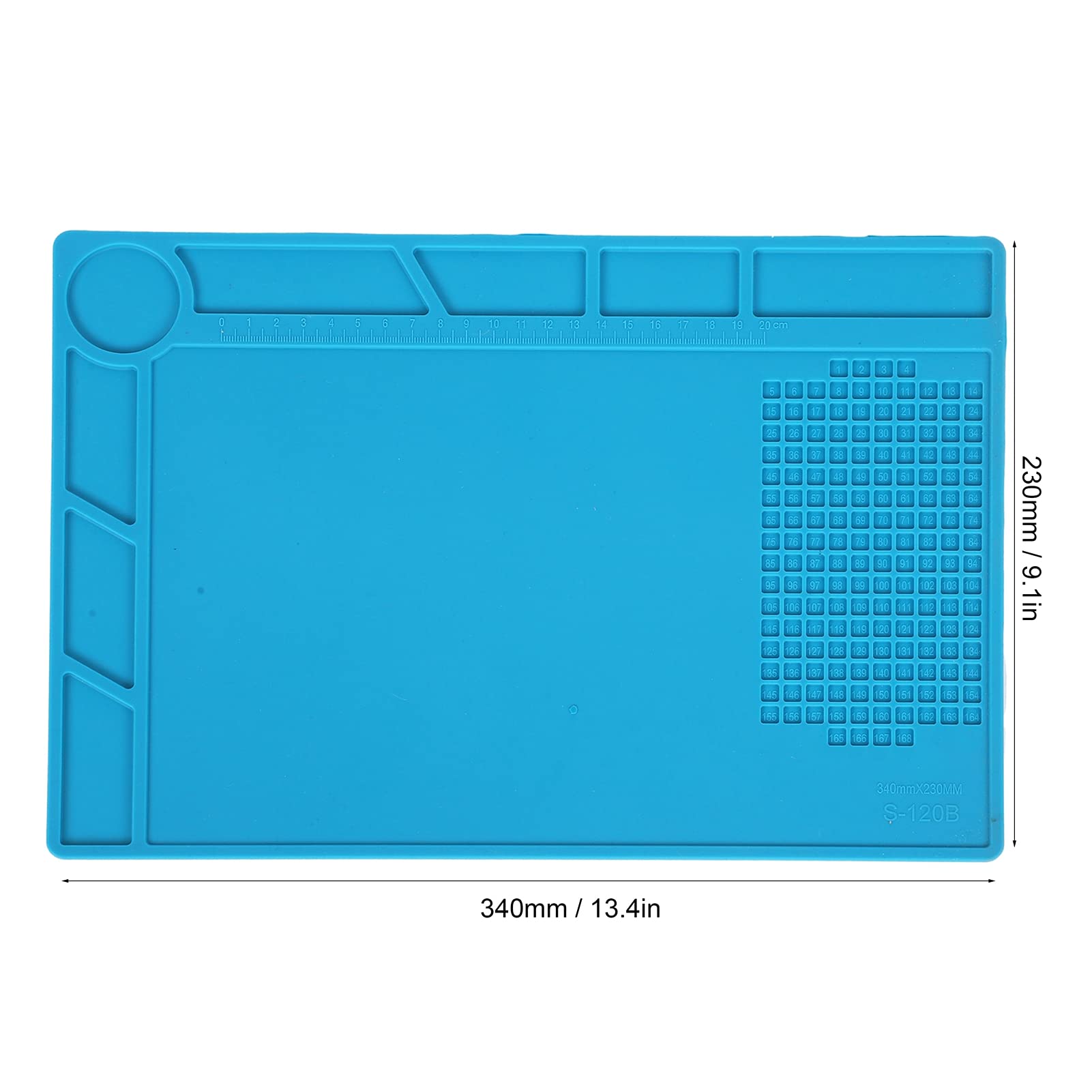 Soldering Mats, Anti Static Non Slip Soft Silicone Repair Mat for Computer Phone Maintenance(S-120B)