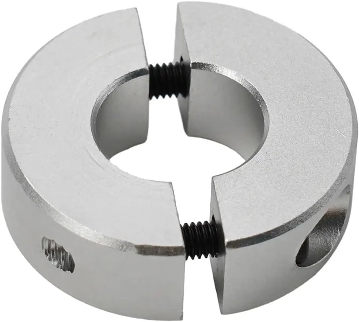 Double Split Clamp-On Shaft Collar， Double Split Clamp Shaft Collar Fixed Locking Limit Ring Open Type Aluminum Alloy 6-20mm(10mm)