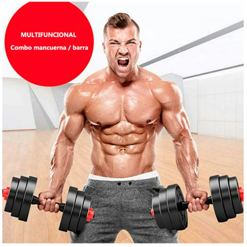 XININ 2In1 Einfach Zu Montierendes Verstellbares Hantelset Mit Langhantelstange Multifunktionshantel Optionale Kettlebell Griffgewichte