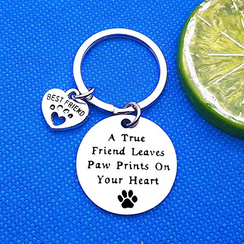 Pet Memorial Gift Loss of Pet Keyring Sympathy Keepsake for Dog A True Friend Leaves Paw Prints On Your Heart Sympathy Gift for Pet Owner Dog Lover Dog Remembrance Gifts - Image 6