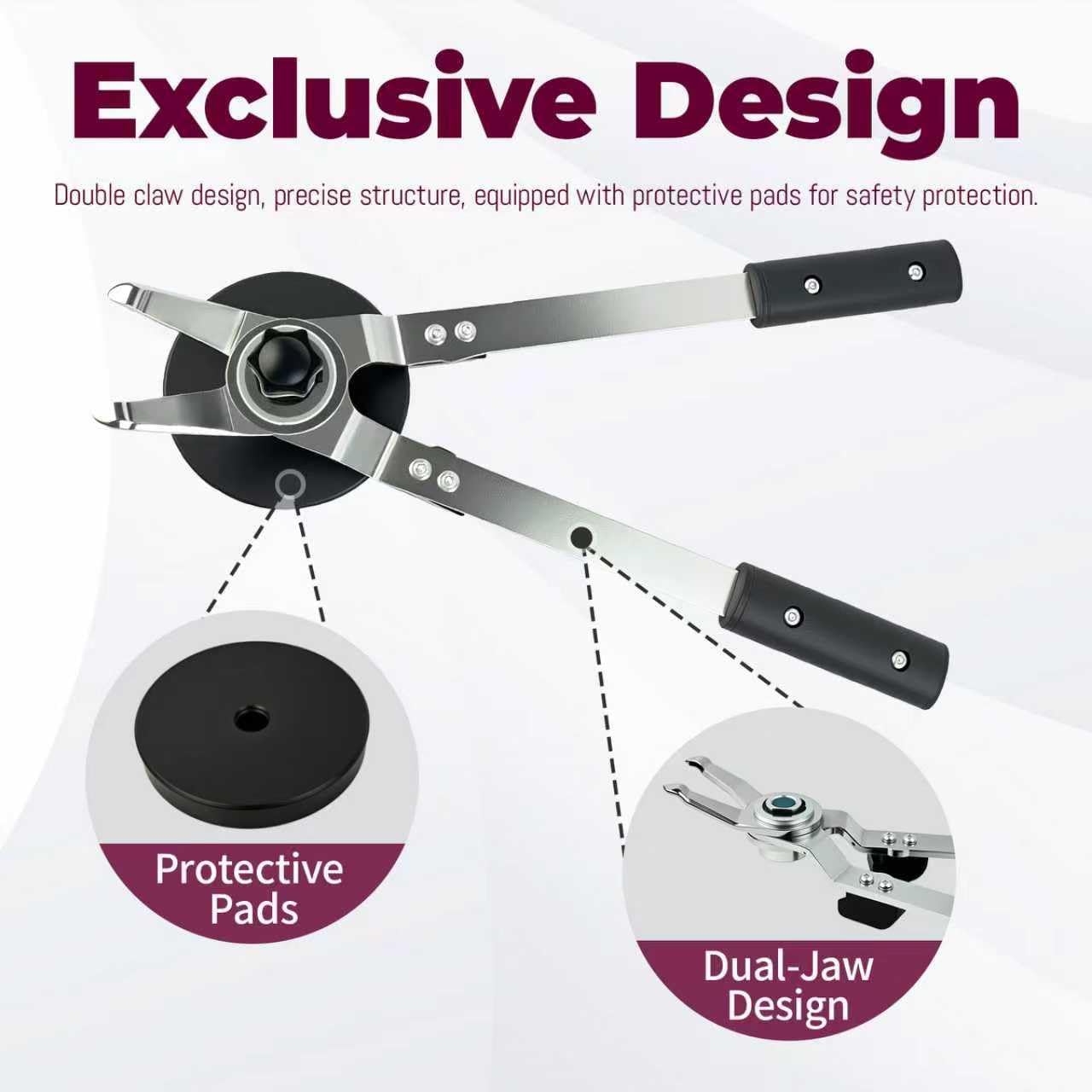 Racing Kart Tire Changing Tongs - Fits 5 Inch Diameter Rims, Quickly & Easily Removes Go Kart Tyres with Dual-Tong Design, High Strength Thickened Metal Material